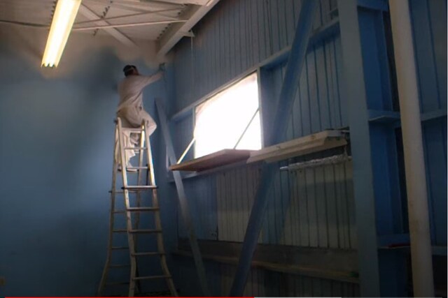 Glendale commercial interior painting worker